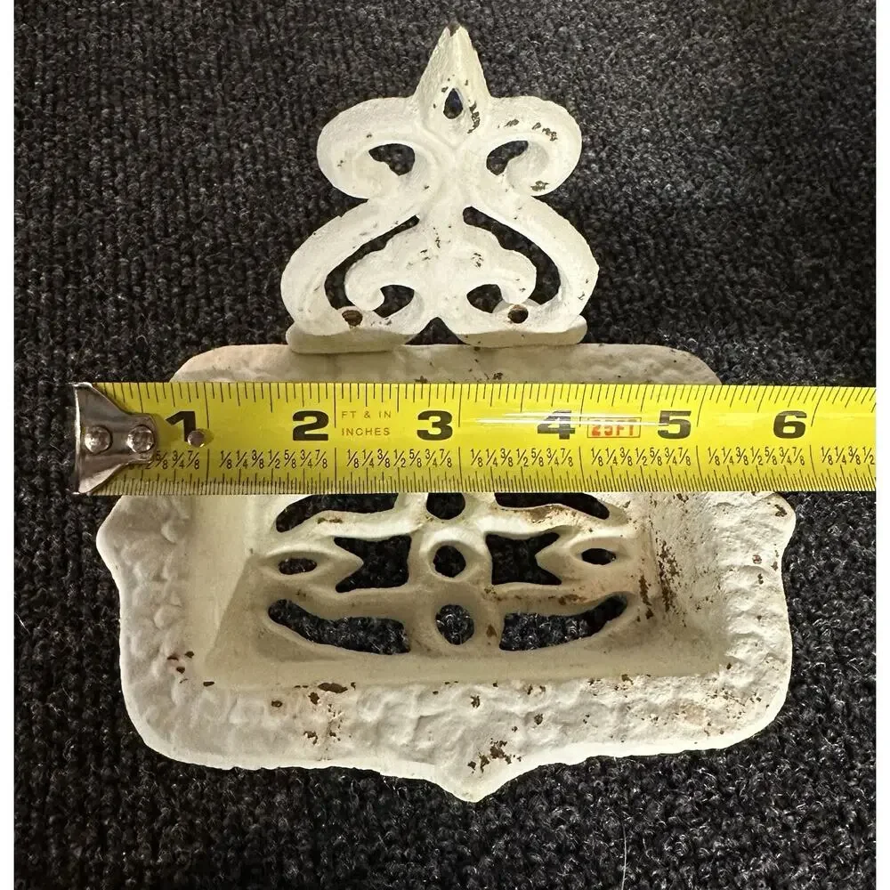 Antique Pedestal Sink bathtub Cast Iron Victorian Bar Soap Dish Raised Feet